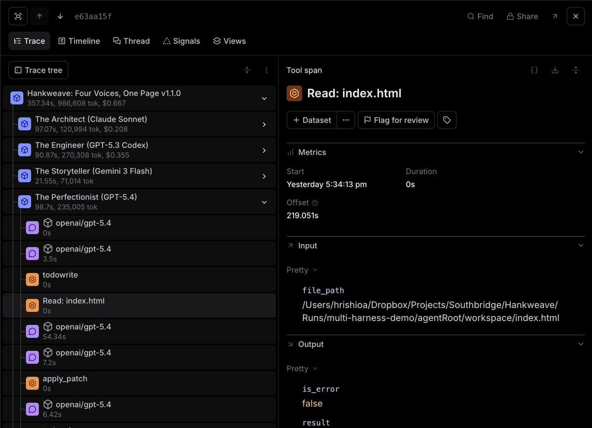 hankweave adds harness switching for Agents SDK, Codex, and Gemini aliases