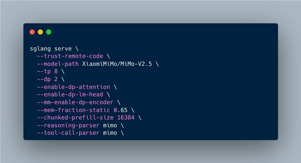 MiMo-V2.5 opens under MIT with 1M context and SGLang vLLM support
