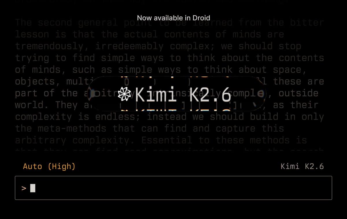 Kimi K2.6 launches with 58.6 SWE-Bench Pro and 4,000-tool-call agent runs