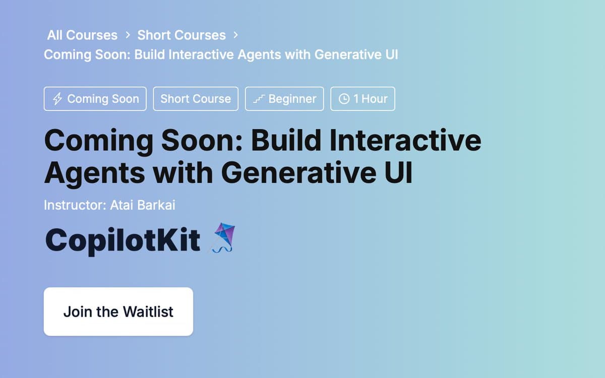 CopilotKit launches Open Generative UI with openGenerativeUI: true
