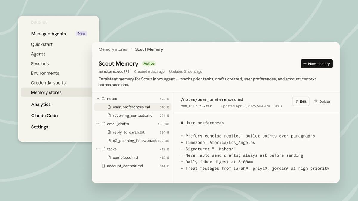 Claude Managed Agents adds memory in public beta with file-backed session state