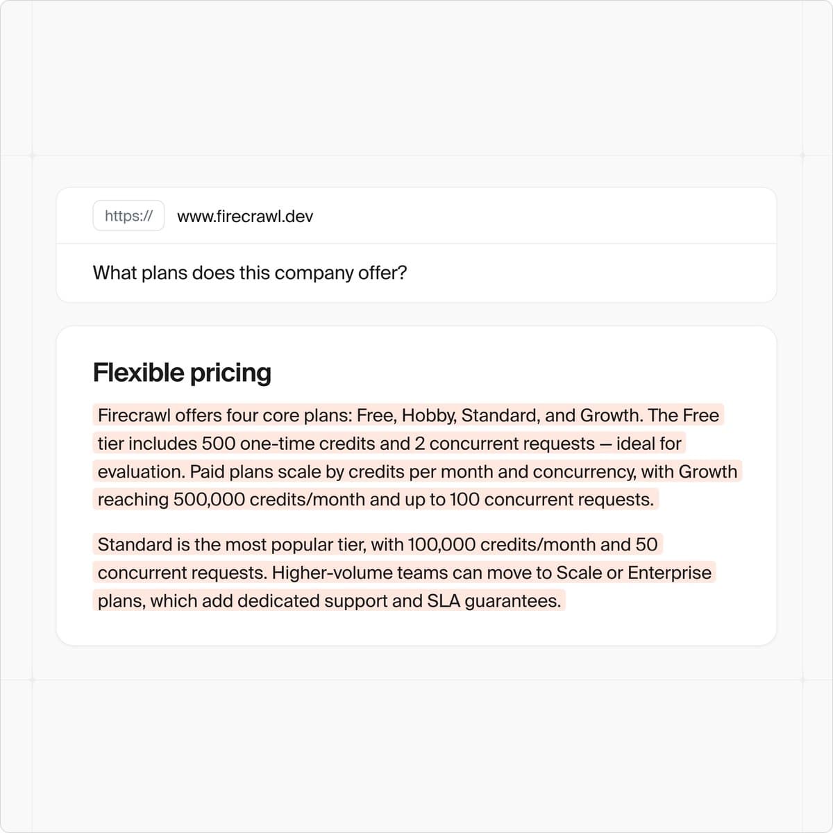 Firecrawl adds Question format to /scrape with grounded answers and 100x fewer tokens