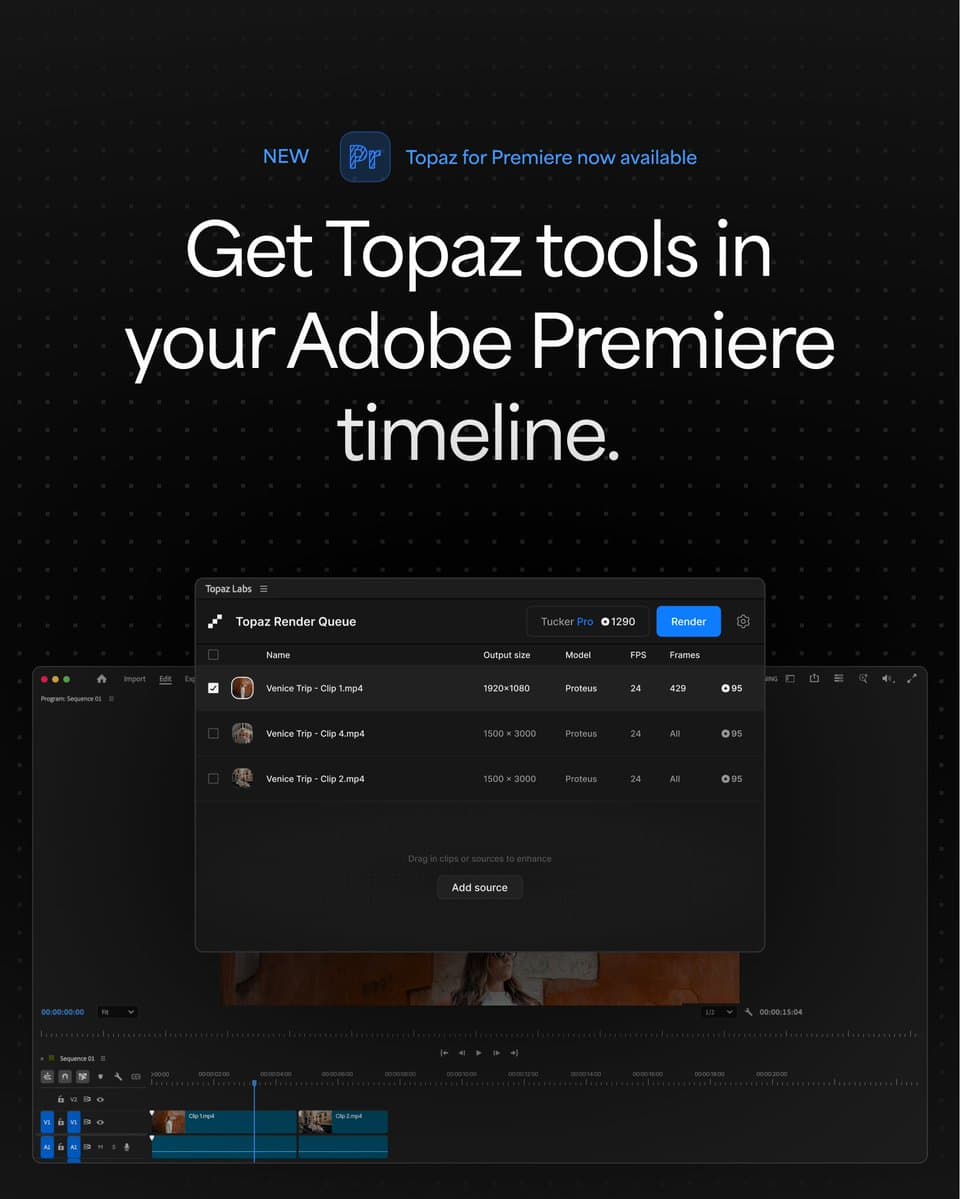 Topaz Labs releases Premiere panel with Astra 2 and Starlight