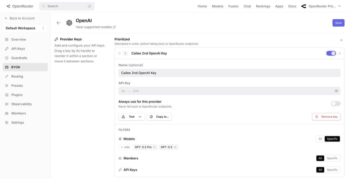 OpenRouter adds multi-key BYOK routing with fallback tiers