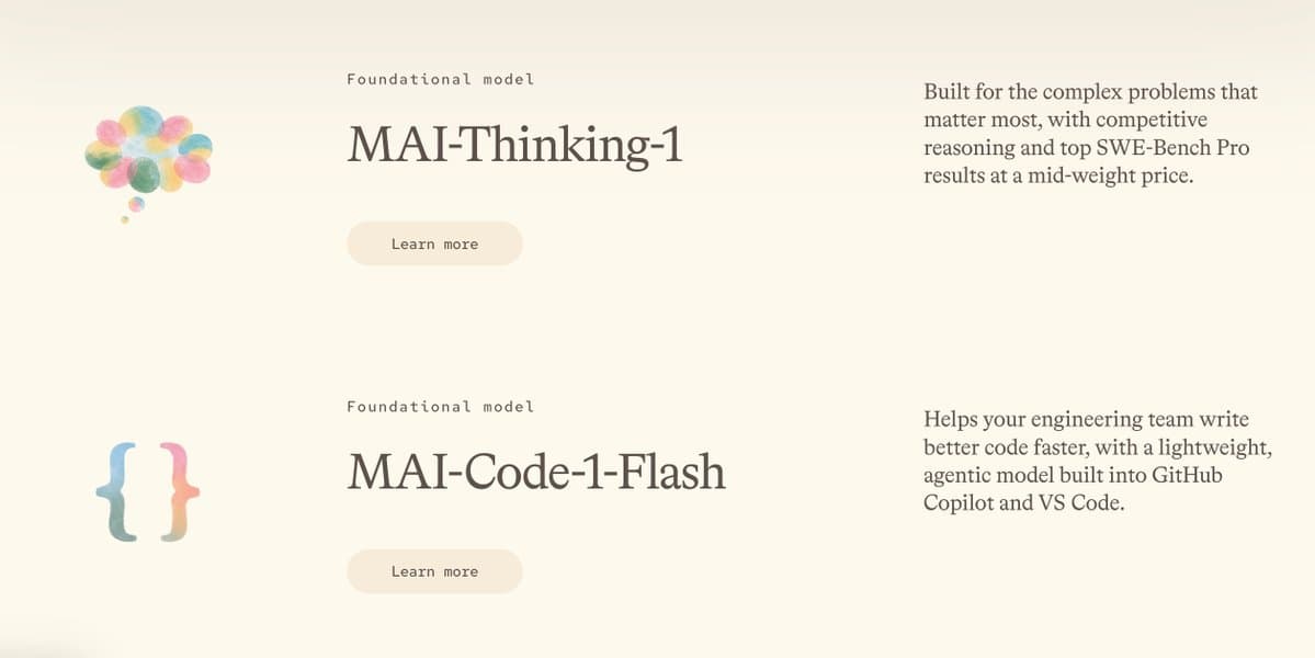 Microsoft launches MAI-Thinking-1 and six companion models with 97.0% AIME 2025
