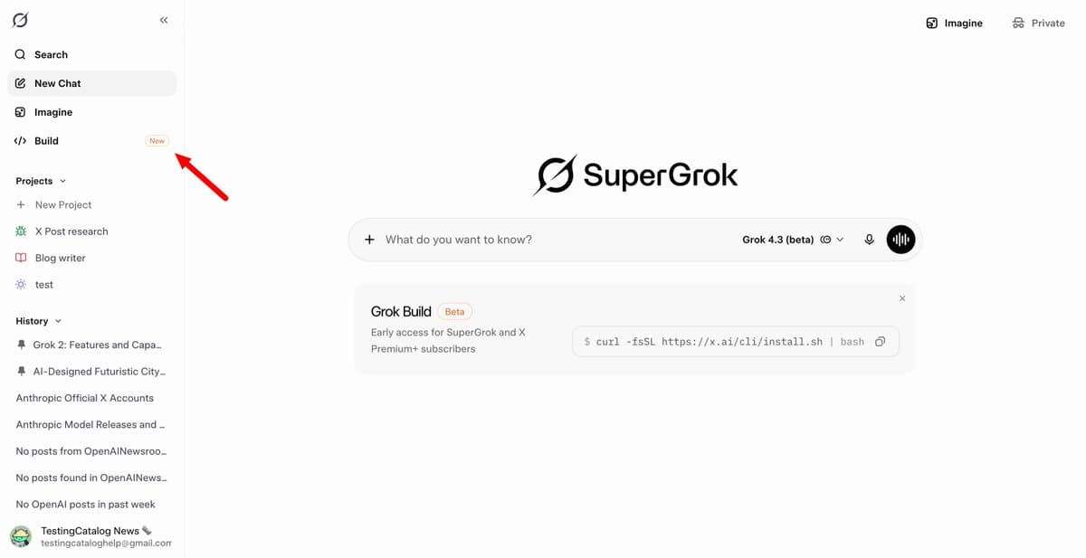 Grok Build Beta adds Toad and Kilo Code integrations plus a web Build tab