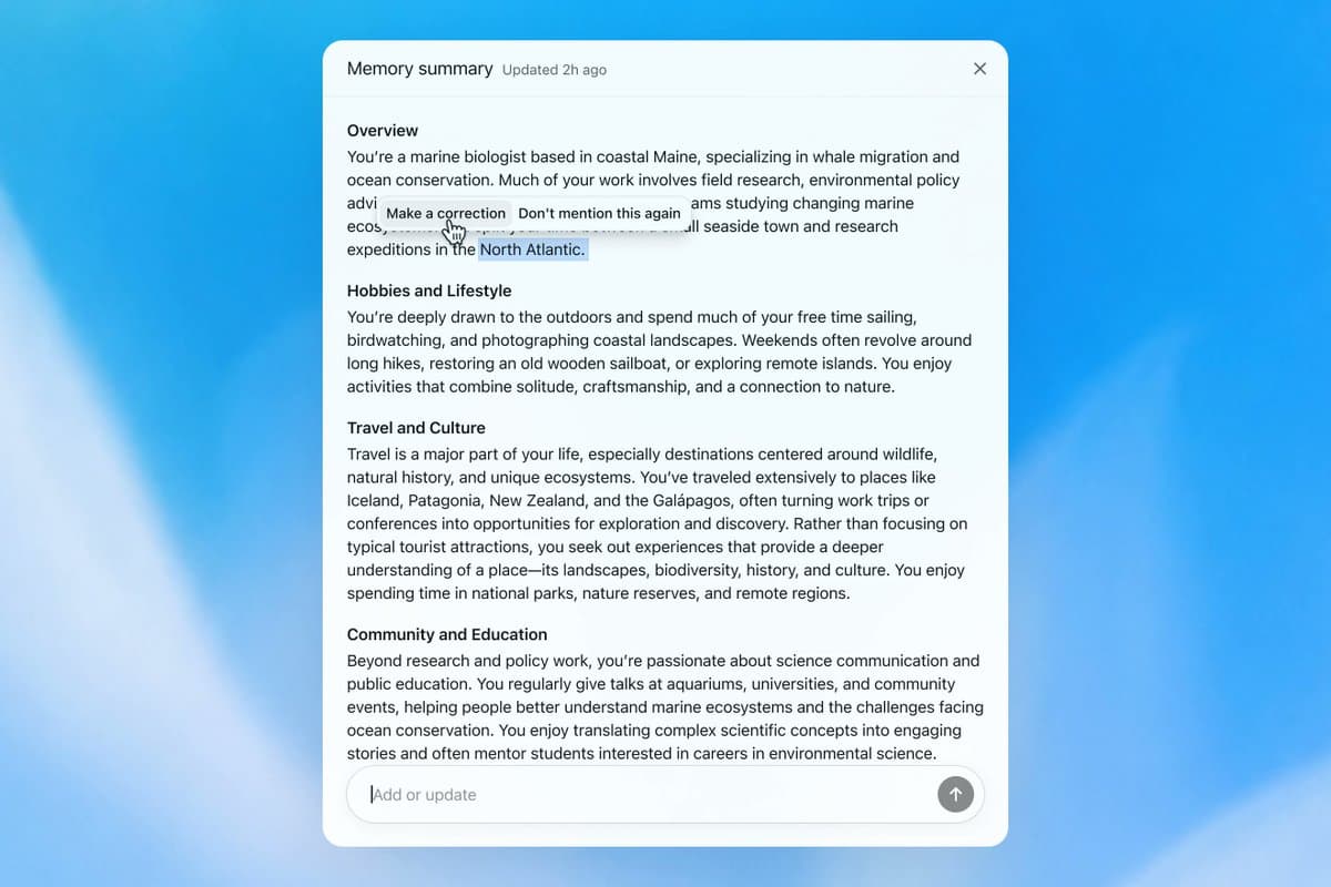 ChatGPT adds memory summaries and 2x memory in Dreaming V3 rollout