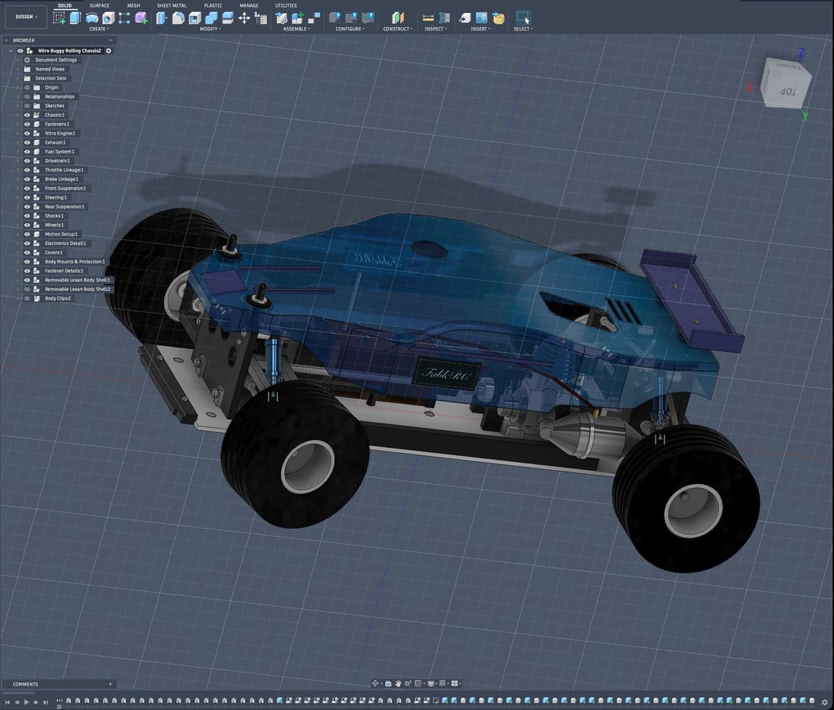 Claude Fable 5 builds RC car in Autodesk Fusion after 3 prompts