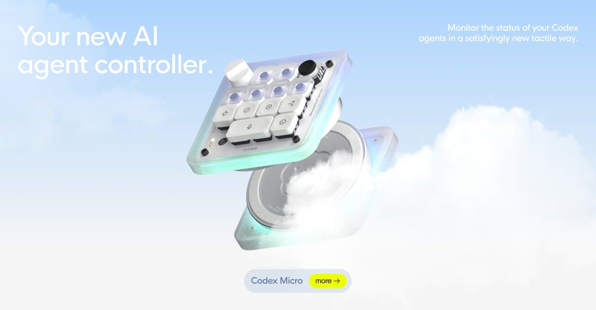 OpenAI and Work Louder release $230 Codex Micro control deck