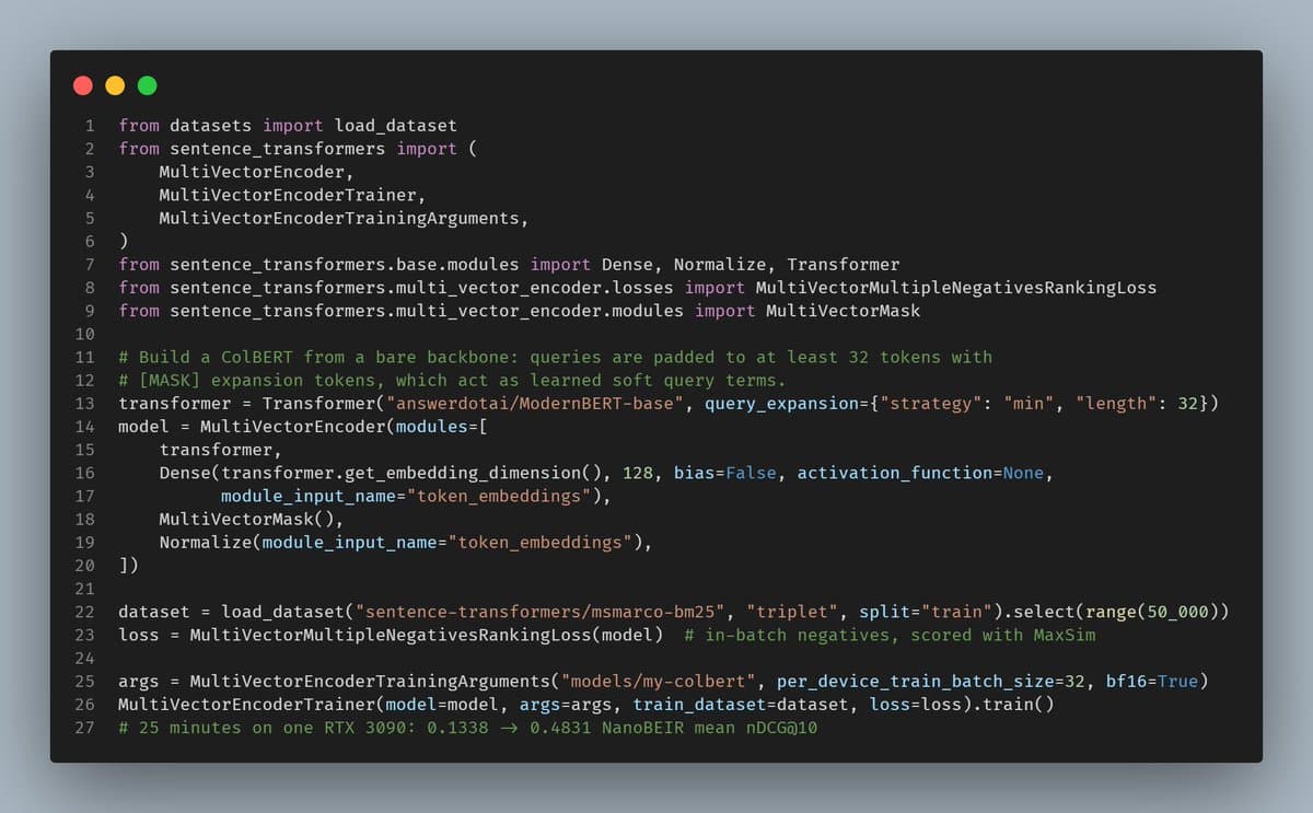 Sentence Transformers 6.0 adds MultiVectorEncoder for late-interaction retrieval