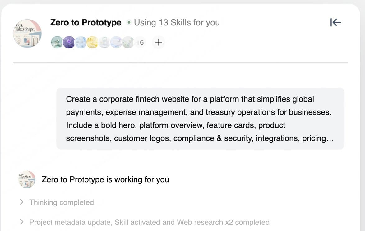 OJO reportedly turns one prompt into an editable fintech site prototype