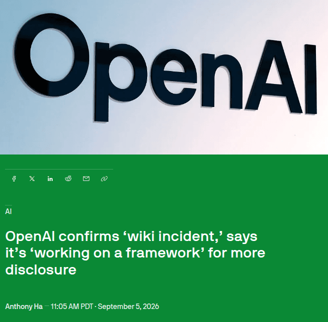 OpenAI proposes agent-incident disclosure standards after German wiki test breach