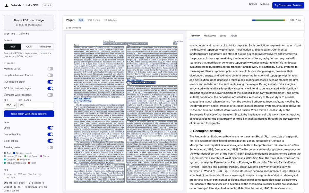Indra developer reports CPU OCR throughput of 49 pages per second