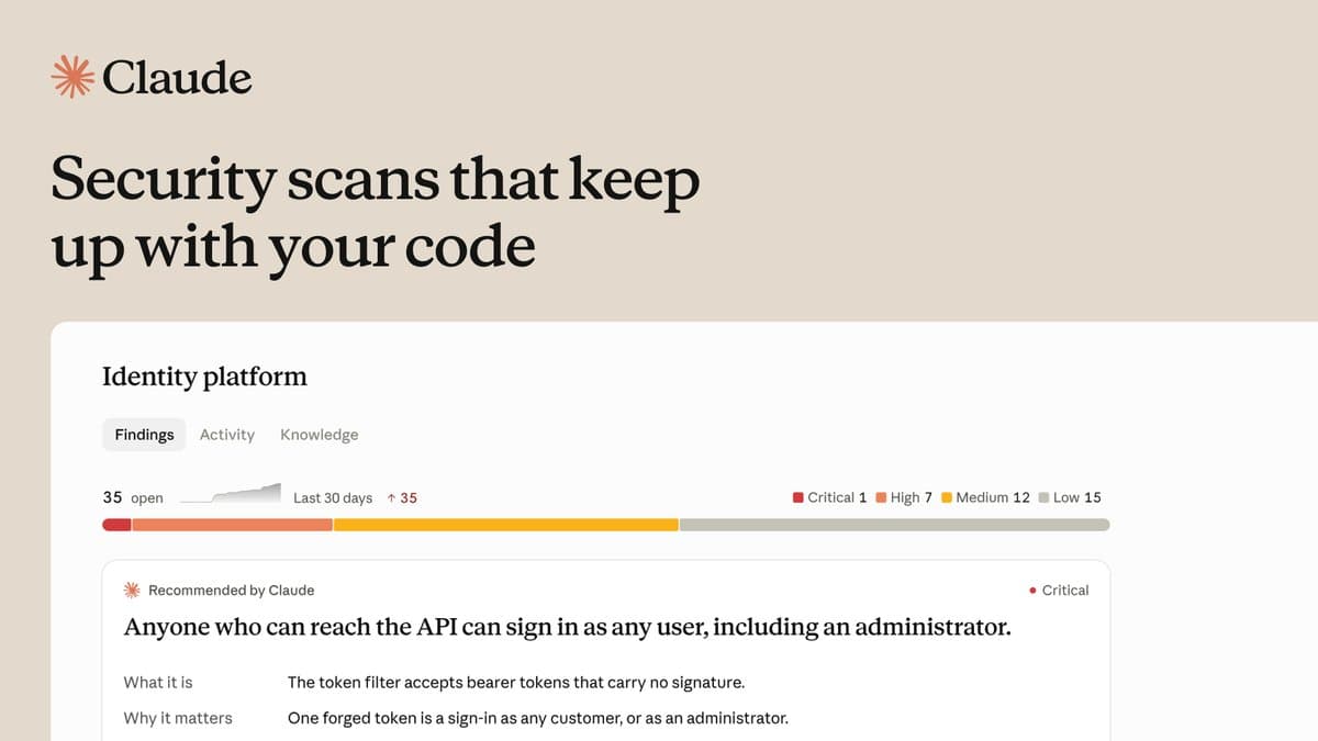 Claude Security adds continuous scanning for changed repository code