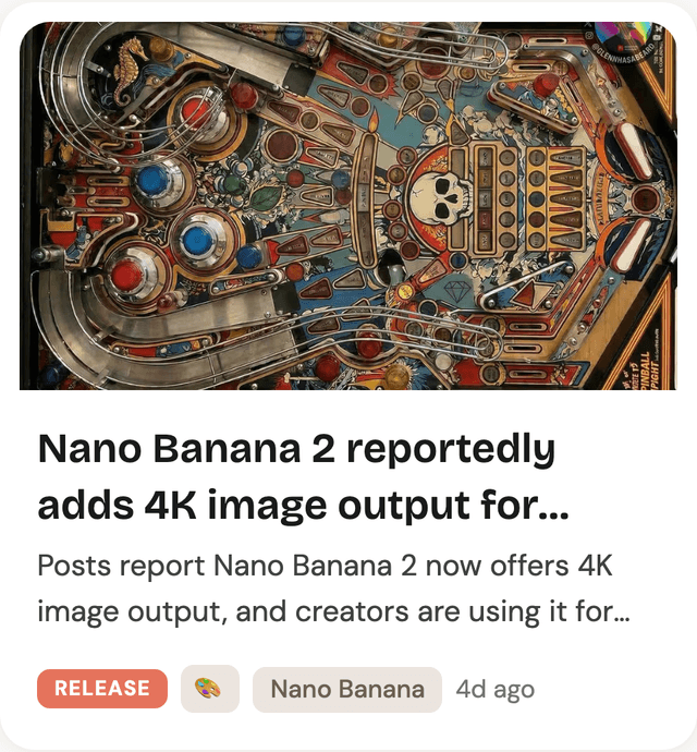 Nano Banana 2 reportedly adds 4K image output
