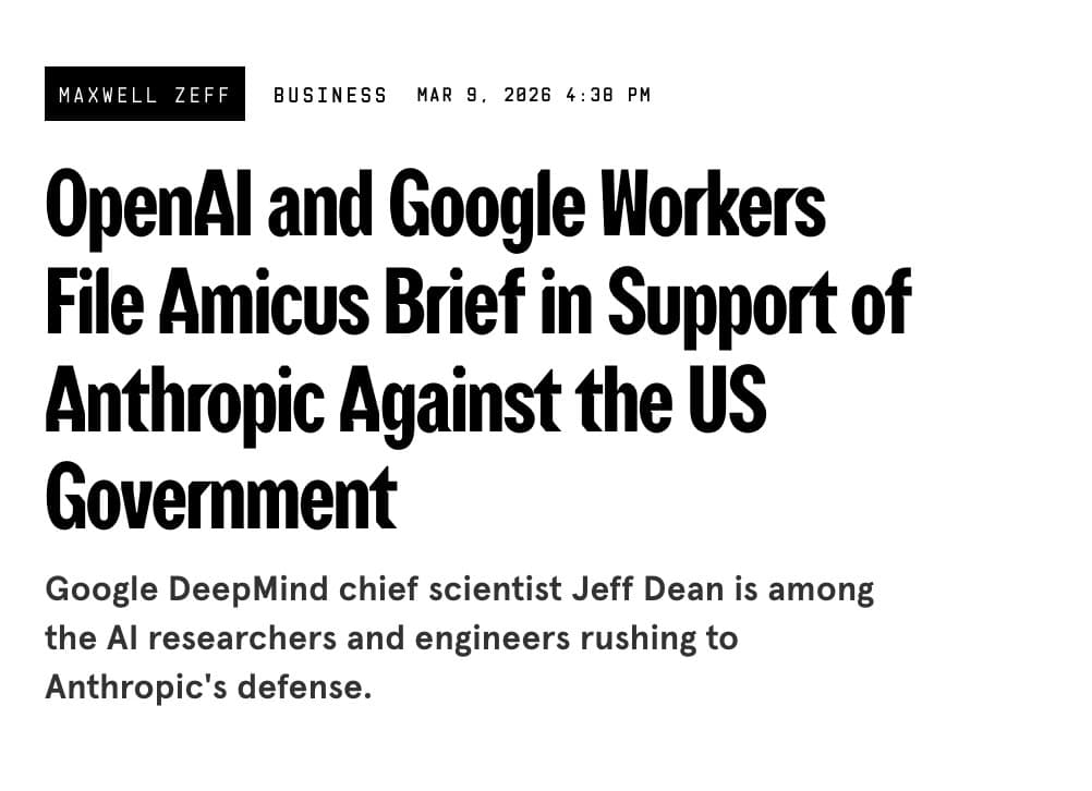OpenAI and Google researchers file amicus brief backing Anthropic in Pentagon case