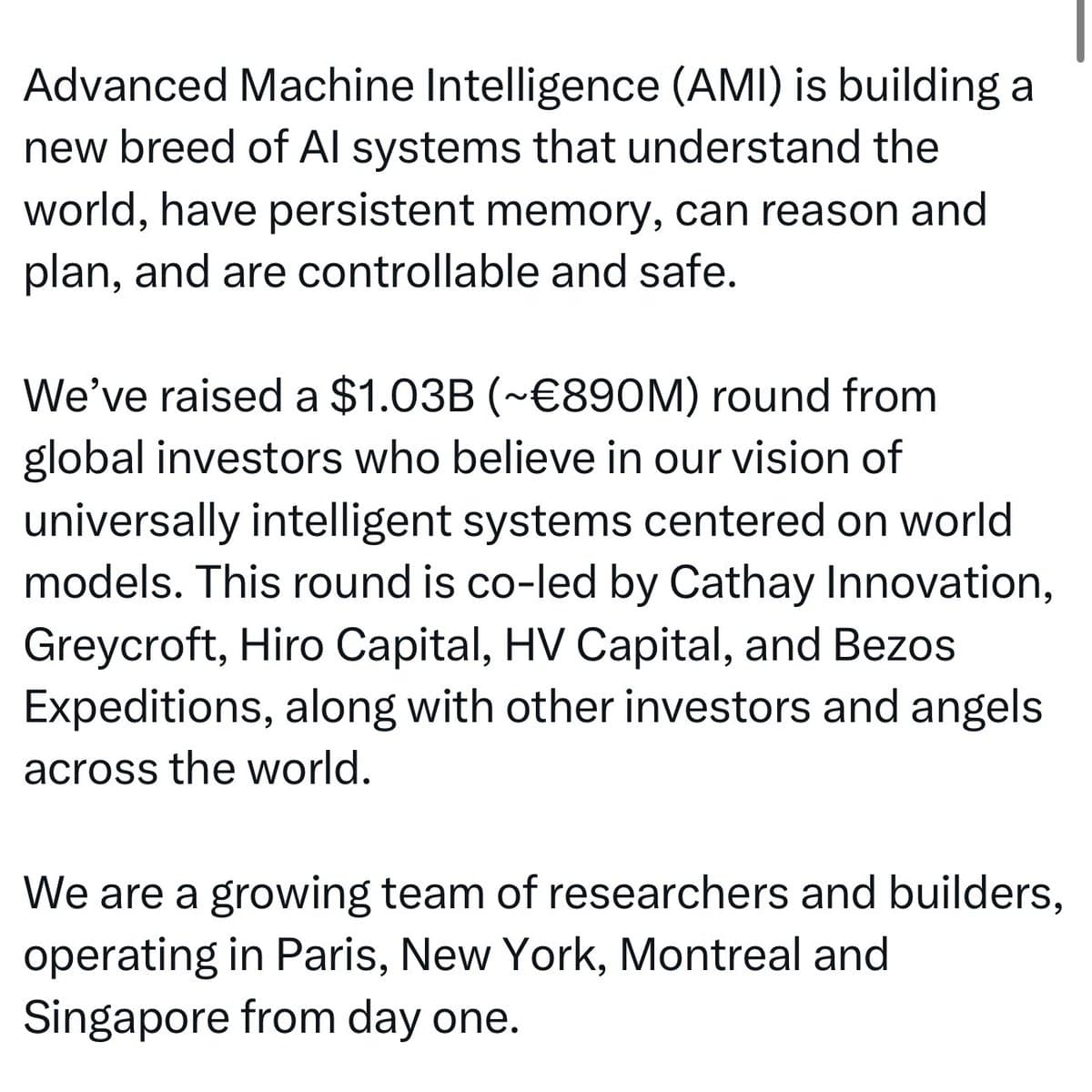 AMI Labs launches from stealth with a $1.03B seed and world-model focus