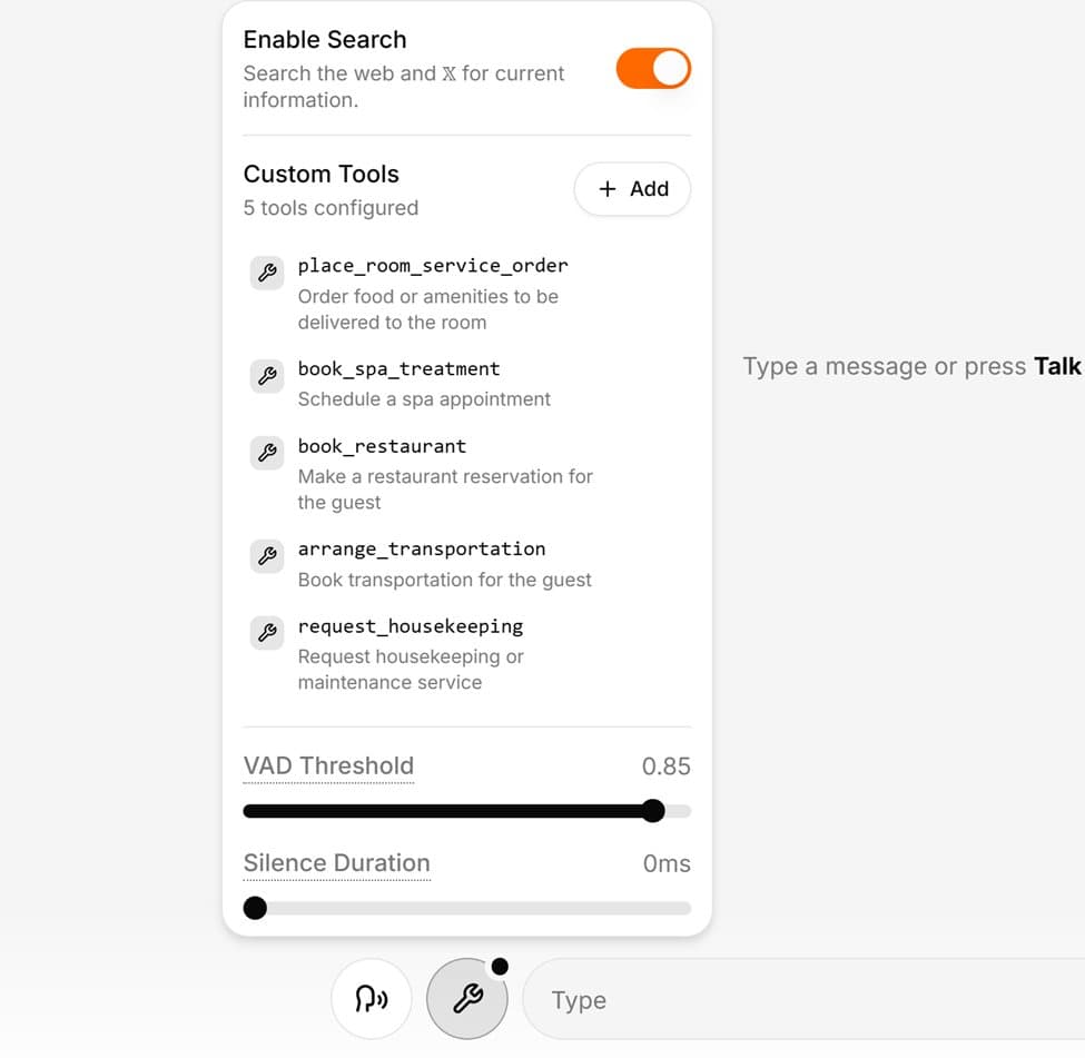 Grok Voice Think Fast 1.0 adds concierge and reservation tool templates