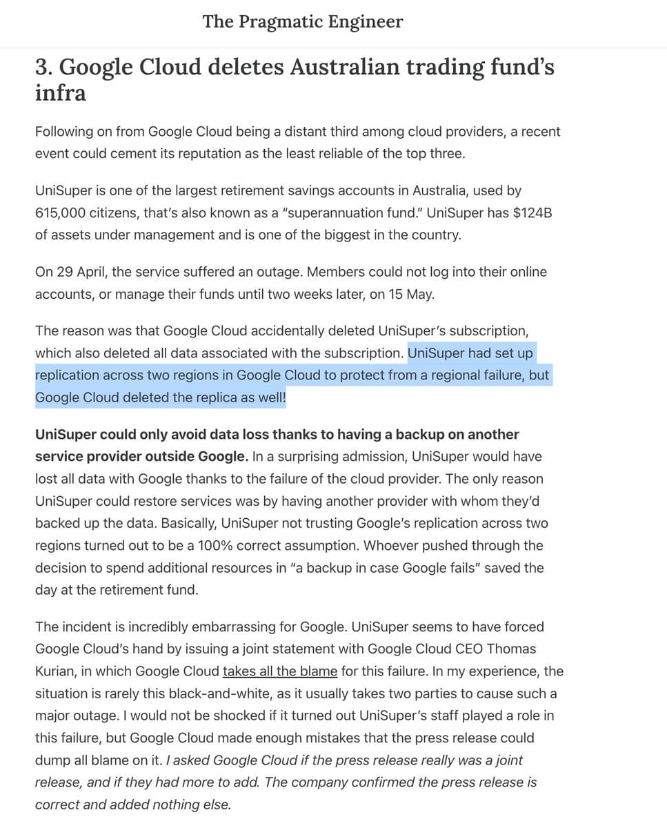 Google Cloud blocks Railway account after Unisuper precedent, prompting multicloud warnings