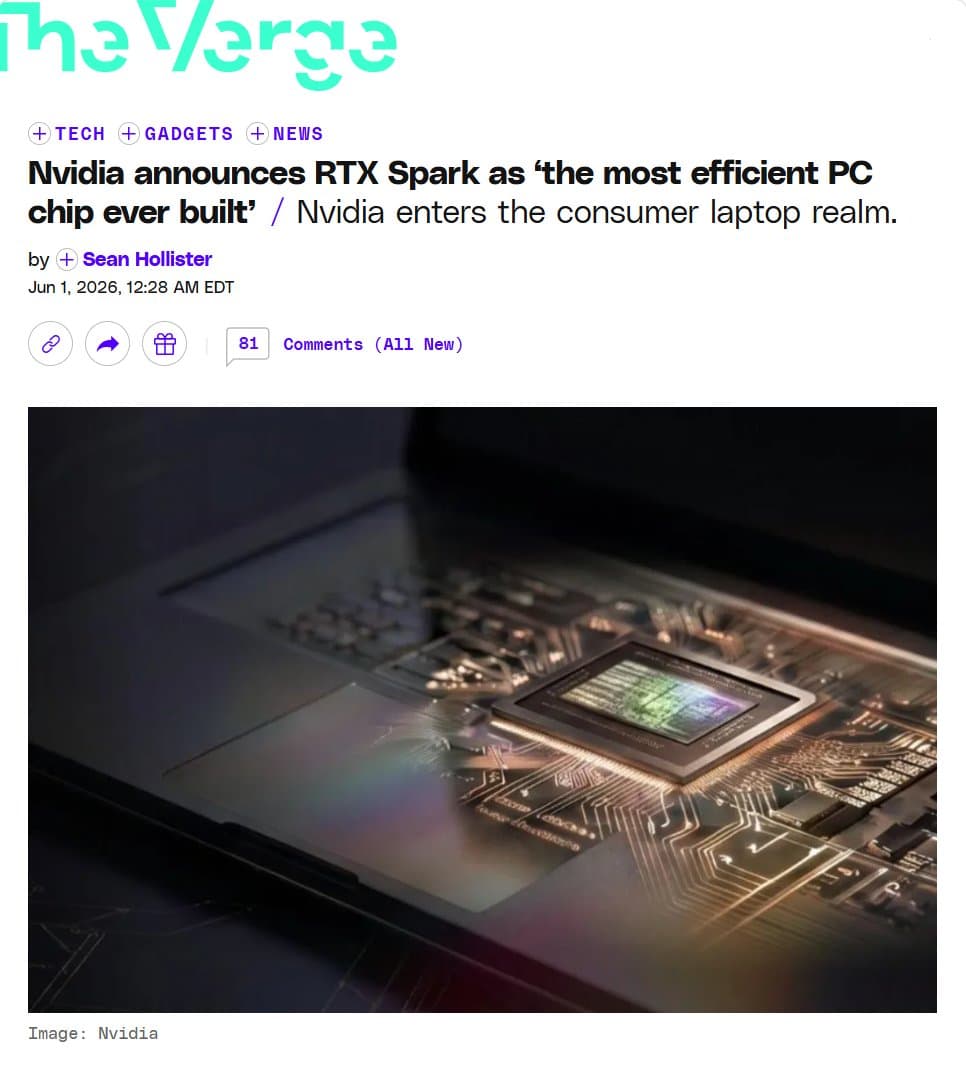RTX Spark launches with 128GB unified memory and 1 petaflop AI compute