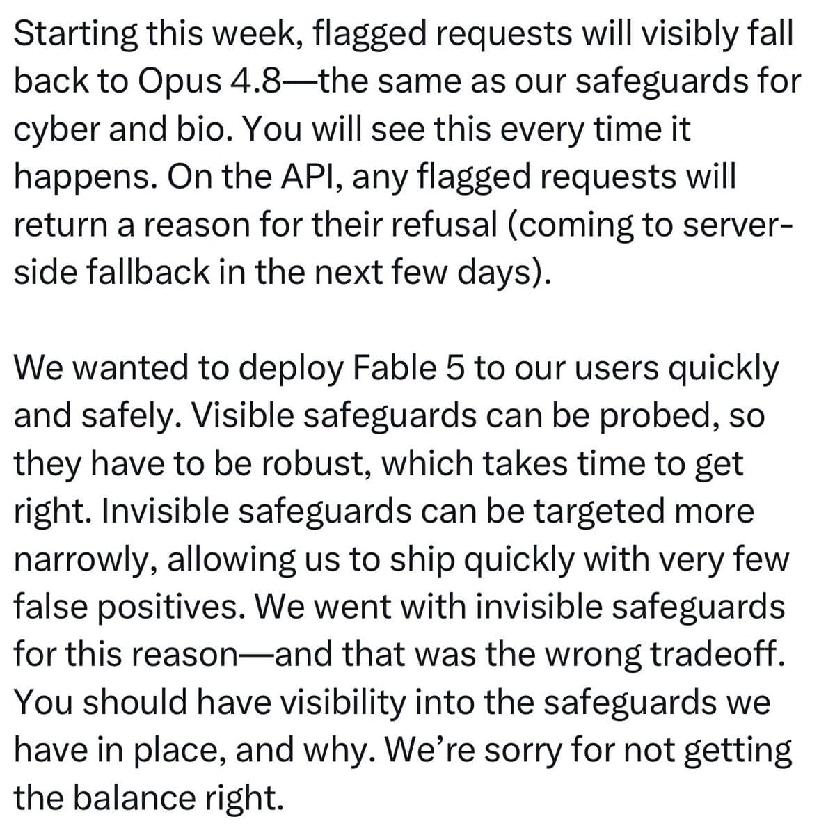 Fable 5 users report Opus 4.8 fallbacks during research prompts