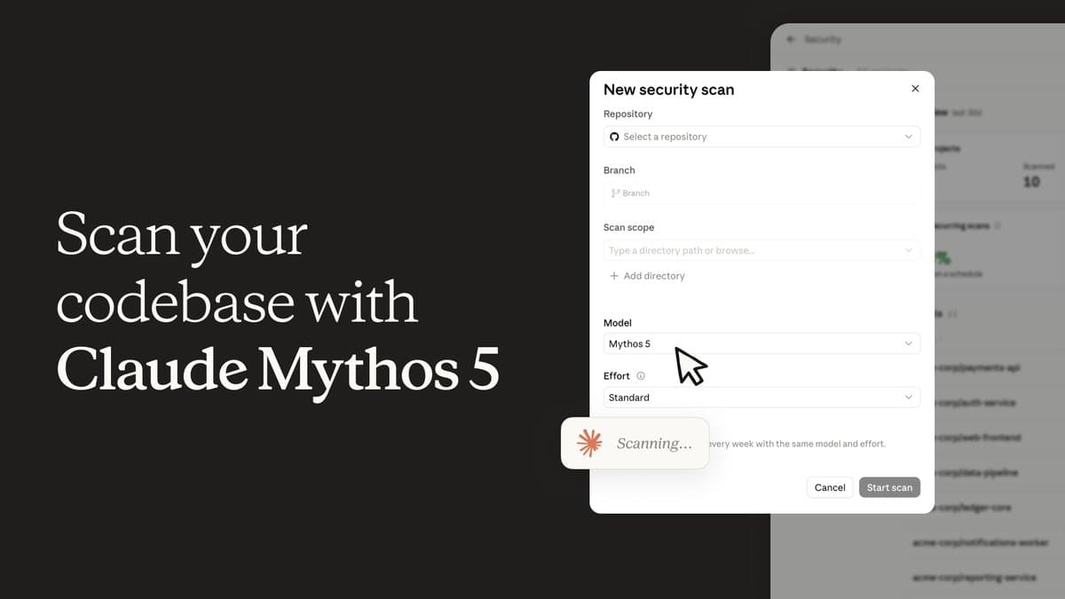 Claude Security adds Mythos 5 scans for GitHub repositories