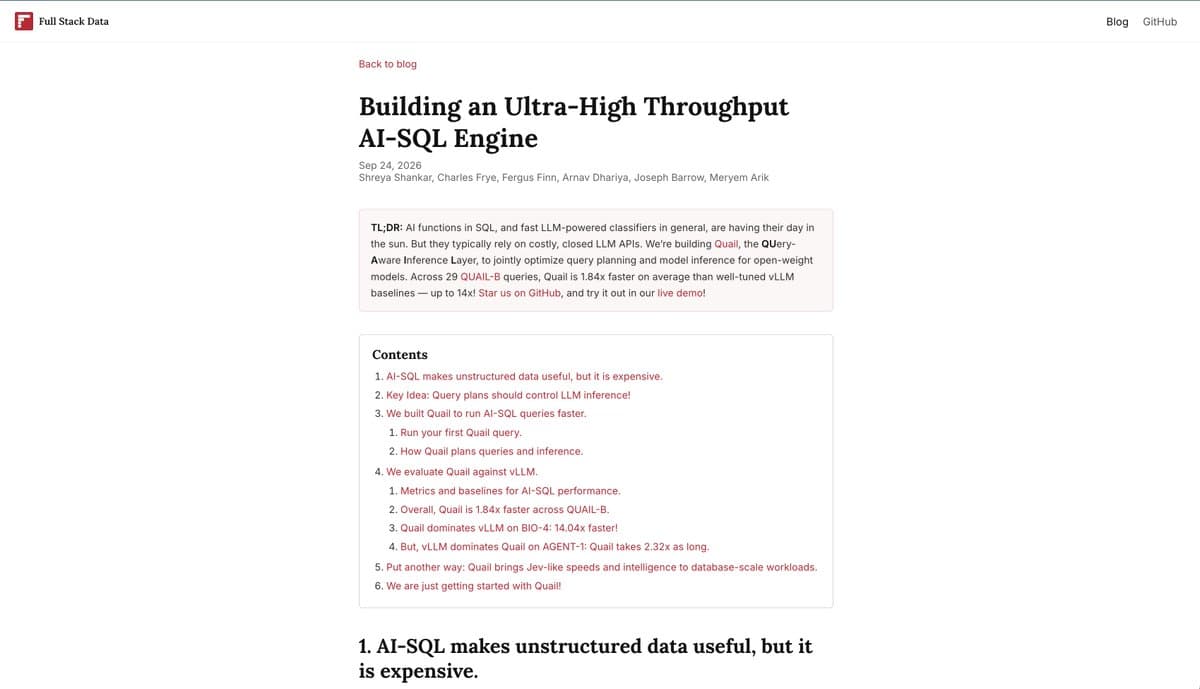 Quail open-sources MIT-licensed AI-SQL engine for LLM queries