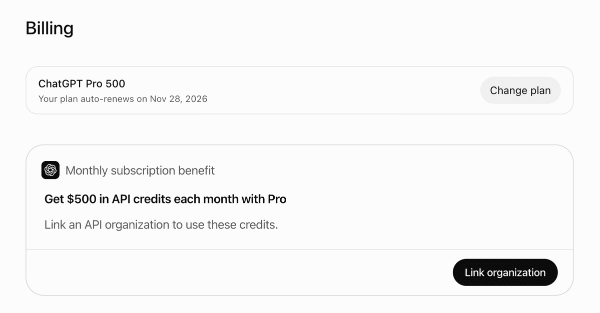 OpenAI adds up to $500 in monthly API credits to eligible ChatGPT plans